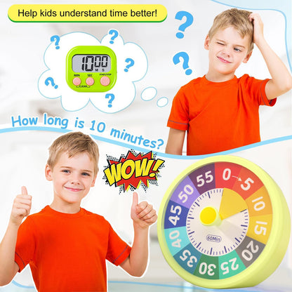 60 Minute Visual Timer for Classroom Kids Teachers, 4-Inch Countdown Timer for Kitchen Cooking, Toddler, V1259-DP01-A-2209