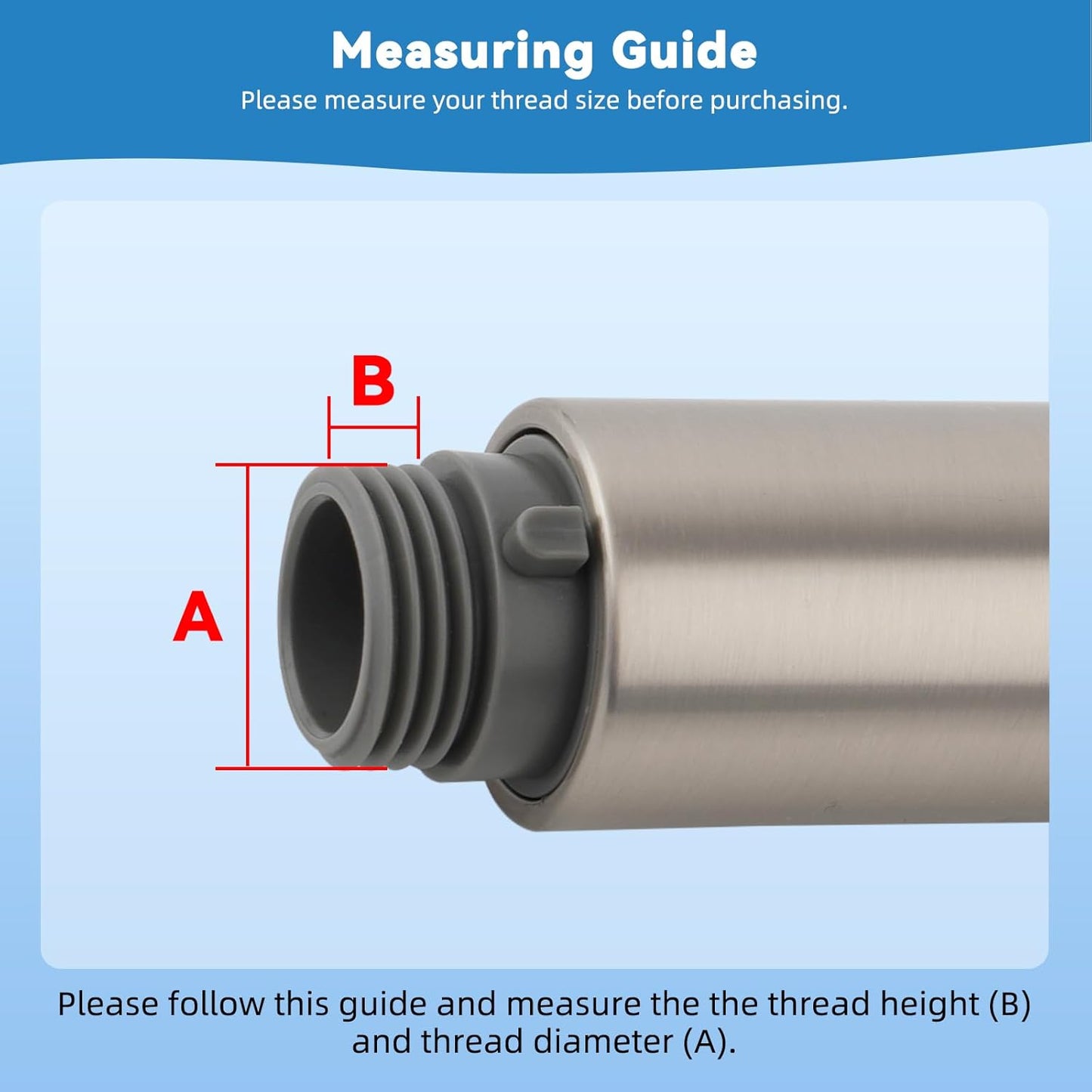Replacement Sprayer Pull Out Spray Head for Kitchen Sink Faucet G1/2 or 13/16inch Thread 2-Function Stream V1259-DP01-A-2236