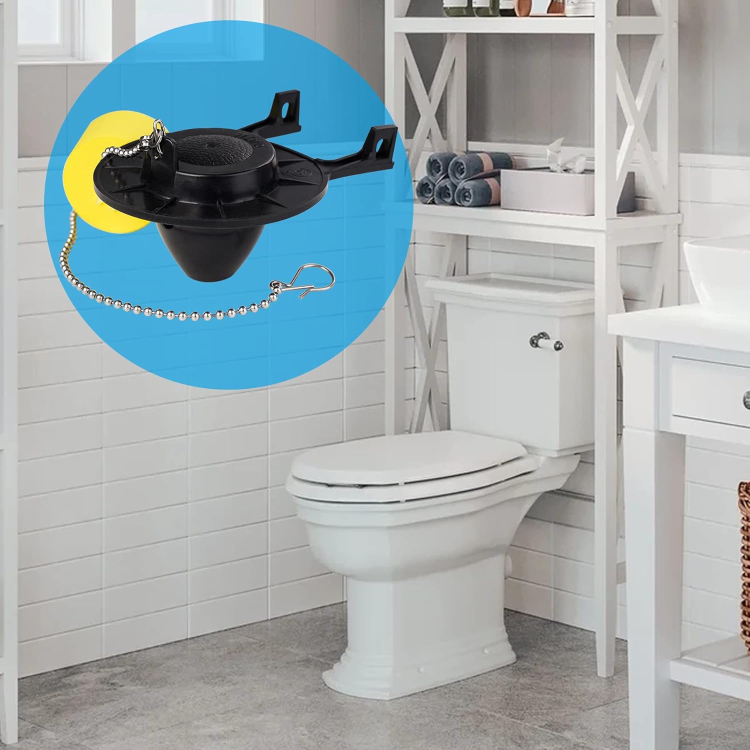 2 Pack 2-Inch Toilet Flapper Replacement Compatible with American Standard 7381129-200.0070A Universal V1259-DP01-A-2244