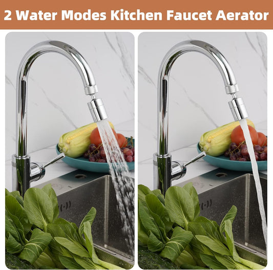 Dual-Function Female Faucet Aerator, 1.8 GPM Extra Big Angle Rotate Kitchen Sink Aerator Sprayer Head 360 V1259-DP01-A-2245