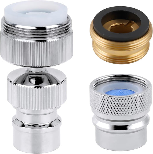 Dishwasher Snap Adapter Connection 2 Pack, One with Swivel Ball Joint and The Other One with Faucet Aerator, V1259-DP01-A-2246