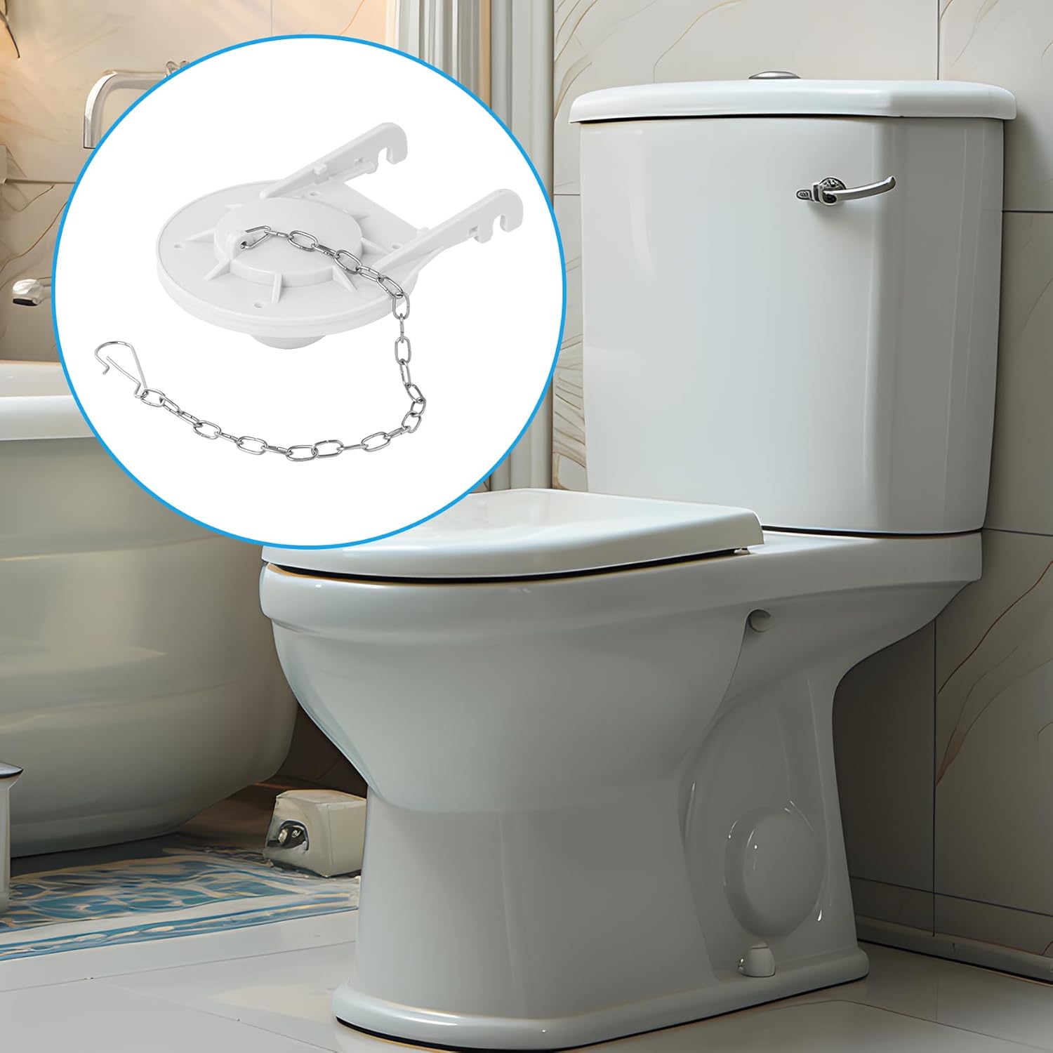 2 Pack Toilet Flapper Replacement Compatible with American Standard 738920-0070A 3-Inch Flapper Assembly, V1259-DP01-A-2252