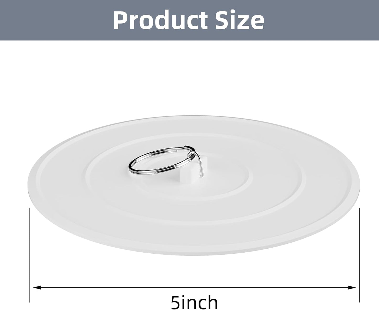 2 Pack Bath Tub Stopper, Flat Suction Sink Stopper Rubber Silicone Shower Drain Bath Plug Stopper for V1259-DP01-A-2253