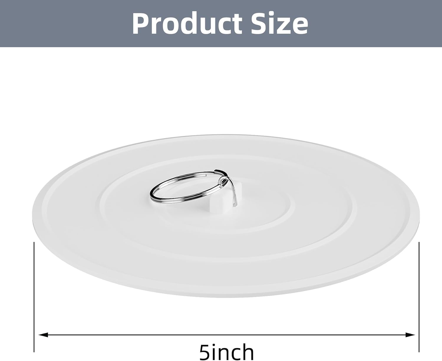 2 Pack Bath Tub Stopper, Flat Suction Sink Stopper Rubber Silicone Shower Drain Bath Plug Stopper for V1259-DP01-A-2253