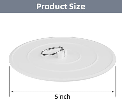 2 Pack Bath Tub Stopper, Flat Suction Sink Stopper Rubber Silicone Shower Drain Bath Plug Stopper for V1259-DP01-A-2253