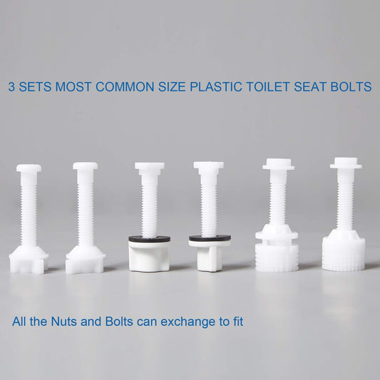Universal Toilet Seat Hinge Bolt Screw for Top Mount Toilet Seat Hinges, Downlock Nuts can Slip Over Bolts V1259-DP01-A-2255