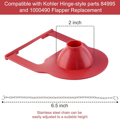 2 Pack Toilet Flapper Replacement Compatible with Kohler Hinge-Style Parts 84995 and 1000490 Flapper V1259-DP01-A-2259