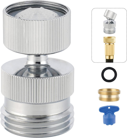 Garden Hose Adapter Kit - Sink Swivel Faucet Aerator to Connect Hose, Multi-Thread With Cache Aerator Key for V1259-DP01-A-2267