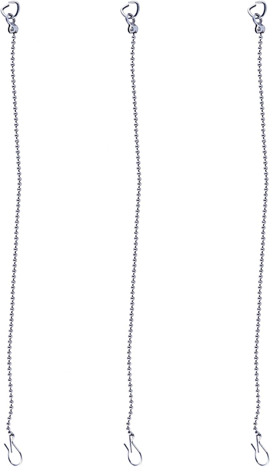 3 Pack Universal Toilet Flapper Chain Replacement Kit,Stainless steel,Including 12-Inch Chain,Hook,Ring V1259-DP01-A-2271