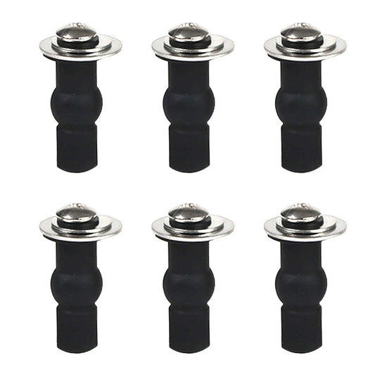 6 Pack Universal Toilet Seat Hinges Screw, Toilet Seat Hinges Blind Hole fixings Expanding Rubber Top Fix V1259-DP01-A-2278