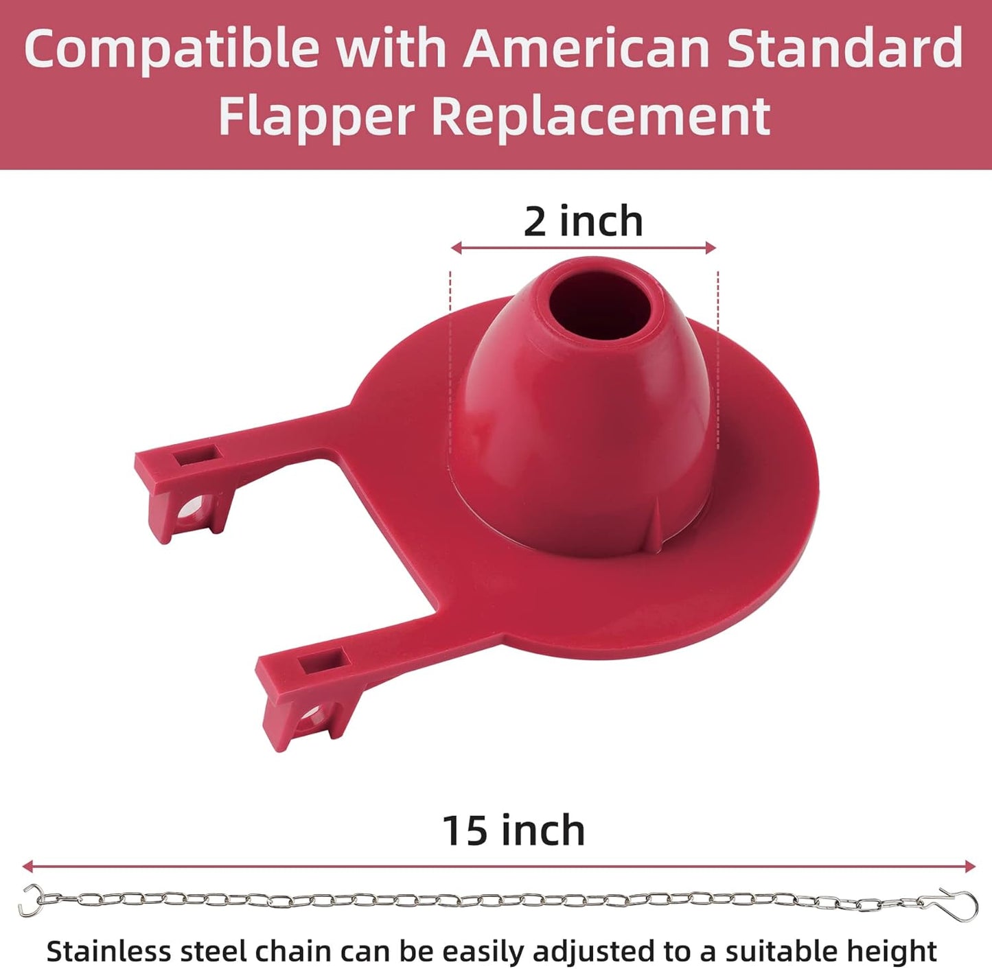 3 Pack 2-inch Universal Toilet Tank Flapper, Long Lasting All Rubber Seal Flapper Replacement Compatible with V1259-DP01-A-2281