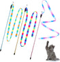3 Pack Cat Wand Toy, Interactive Cat Rainbow Wand Toys, Interactive Cat Teaser Wand String, Rainbow Cat V1259-DP01-A-2286
