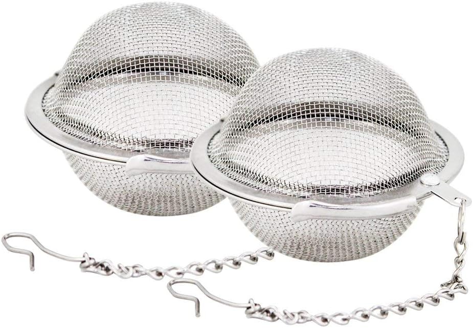 Store 2pcs Stainless Steel Mesh Tea Ball Inch Tea Strainers Tea Strainer Filters for Tea (2.1 inches) V1259-DP01-A-2310
