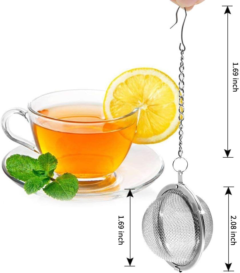 Store 2pcs Stainless Steel Mesh Tea Ball Inch Tea Strainers Tea Strainer Filters for Tea (2.1 inches) V1259-DP01-A-2310