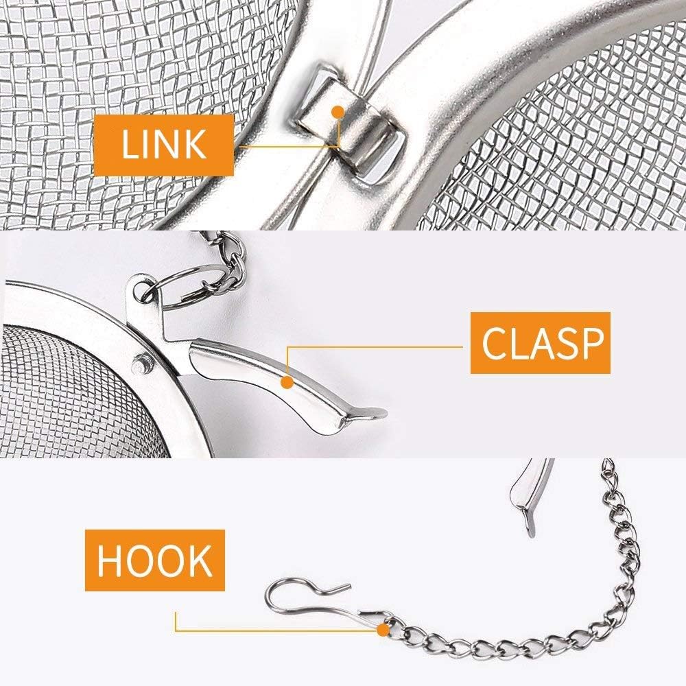 Store 2pcs Stainless Steel Mesh Tea Ball Inch Tea Strainers Tea Strainer Filters for Tea (2.1 inches) V1259-DP01-A-2310