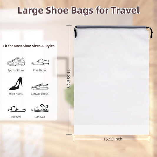 Store 10 Pack Transparent Shoe Bags 40x30 cm for Travel Large Clear Shoes Storage Organizers Pouch with Rope V1259-DP01-A-2312