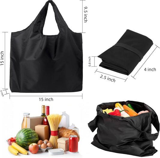 Store Grocery Bags 2 Pack Large Foldable Shopping Bag Folding into Attached Elastic Bands 44x40cm Reusable V1259-DP01-A-2314