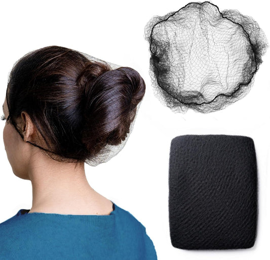 100Pcs Hair Net Black 24" Invisible Hair Nets for Women and Men - Perfect for Hair Bun, Sleeping, & Kitchen V1259-DP01-A-2319