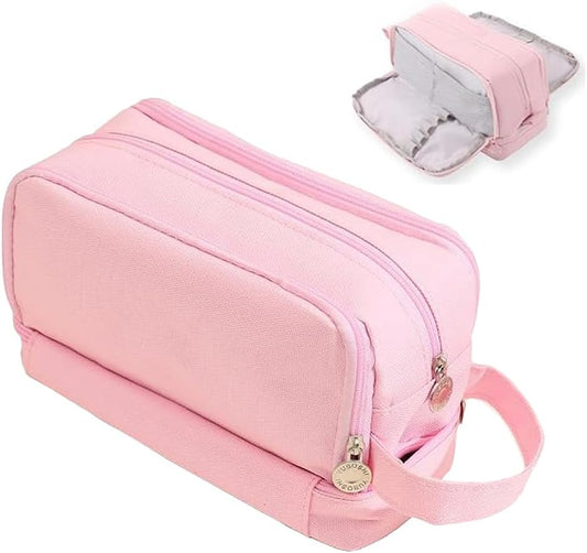 Large Capacity Pencil Case Adult, Office College School Portable Handle Cute Pencil Case with Zipper, V1259-DP01-A-2324