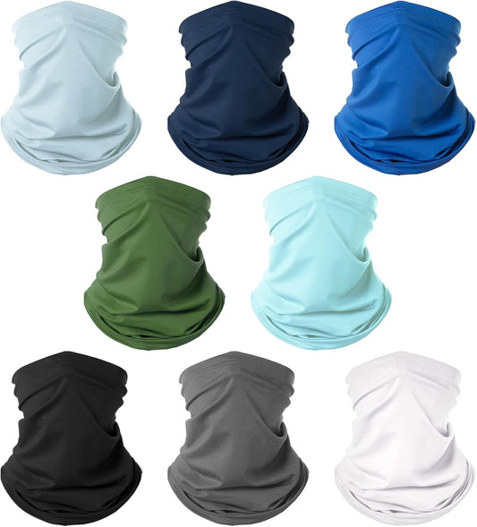 8 Pack Neck Gaiter Gator Bandana Face Mask Cooling UV Protection Face Cover Neck Scarf for Men Women V1259-DP01-A-2332