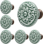 Green Ceramic knobs, Kitchen Cabinet Knobs, Retro Dresser Knobs, Drawer Knobs, Furniture Decorative Knobs and V1259-DP01-A-2334