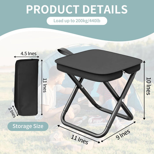 Camping Stool, Portable Folding Stool with Carry Bag, Foldable Seat, Ultralight Camping Stool for Travel V1259-DP01-A-2336