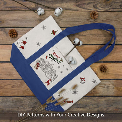 Stylish Canvas Tote Bag with an External Pocket, Top Zipper Closure, Daily Essentials V1259-DP01-A-2340