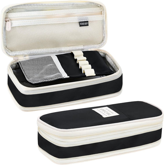 Large Capacity Pencil Case with Compartments, Aesthetic Pencil Pouch with Double Zipper Cute Pen Pouch for V1259-DP01-A-2346