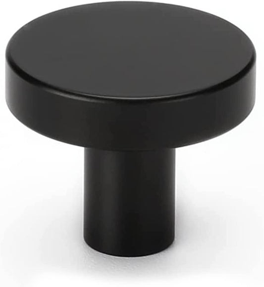 20 Pack Black Cabinet Knobs Round Dresser Knobs Matte Black Solid Kitchen Cabinet Knobs Aluminum Alloy V1259-DP01-A-2348