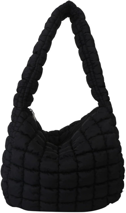 Puffer Tote Bag Women Quilted Shoulder Bags Puffy Bubble Pleated Purse Nylon Padding Cloud Crossbody Bag 2024 V1259-DP01-A-2352