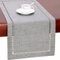 Handmade Hemstitch Gray Dining Table Runner Or Dresser Scarf, Rectangular 14 by 72 Inch V1259-DP01-A-2354
