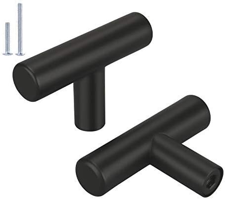 (50 Pack) Cabinet Knob Black Stainless Steel Drawer Knobs - HD201BK Matte Black Kitchen Cabinet Hardware V1259-DP01-A-2355