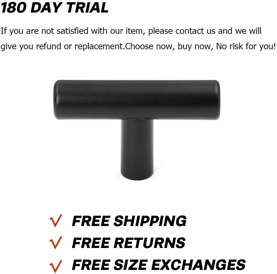 (50 Pack) Cabinet Knob Black Stainless Steel Drawer Knobs - HD201BK Matte Black Kitchen Cabinet Hardware V1259-DP01-A-2355