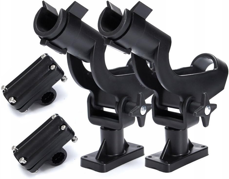 Adjustable Rotatable Plastic Fishing Rod 3 Mount Rack Holder Bracket Boat Canoeing Rowing Mount Kit Kayak V1259-DP01-A-2361