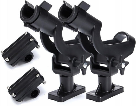 Adjustable Rotatable Plastic Fishing Rod 3 Mount Rack Holder Bracket Boat Canoeing Rowing Mount Kit Kayak V1259-DP01-A-2361