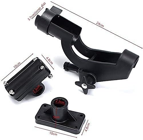 Adjustable Rotatable Plastic Fishing Rod 3 Mount Rack Holder Bracket Boat Canoeing Rowing Mount Kit Kayak V1259-DP01-A-2361