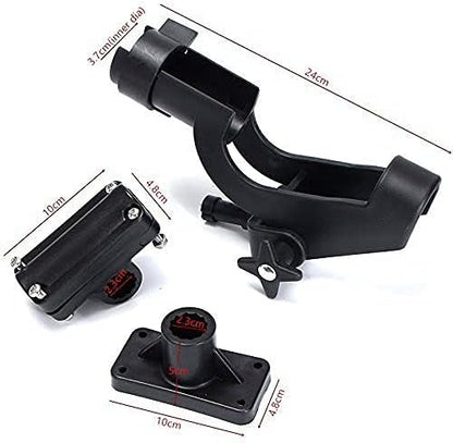 Adjustable Rotatable Plastic Fishing Rod 3 Mount Rack Holder Bracket Boat Canoeing Rowing Mount Kit Kayak V1259-DP01-A-2361
