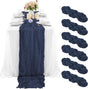 6 Pcs Navy Blue Cheesecloth Table Runner 10FT, Gauze Table Runner for Wedding Reception Sheer Bridal Shower V1259-DP01-A-2365