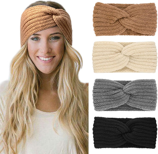 Knit Crochet Headband for Women Ear Warmer Soft Turban Stretch Headbands Warmer Winter Running Fashion Head V1259-DP01-A-2368