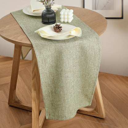 Rustic Table Runner Boho Style, Handmade Sage Green Table Runner 36 Inches Long for Home Dining,Coffee V1259-DP01-A-2371
