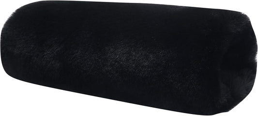 Faux Fur Hand Muffs for Women Winter Warm Arm and Hand Warmer with PU Leather Strap(Black) V1259-DP01-A-2376