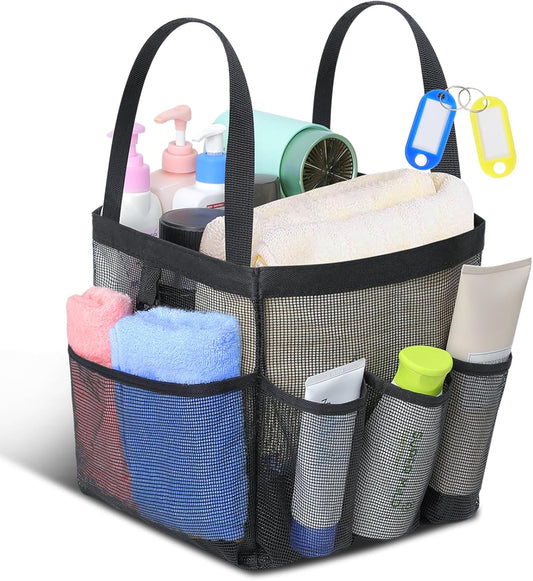 Mesh Shower Caddy Tote, Large Shower Caddy Basket Portable, Quick Dry Hanging Toiletry Bag, 8 Storage Pocket V1259-DP01-A-2378