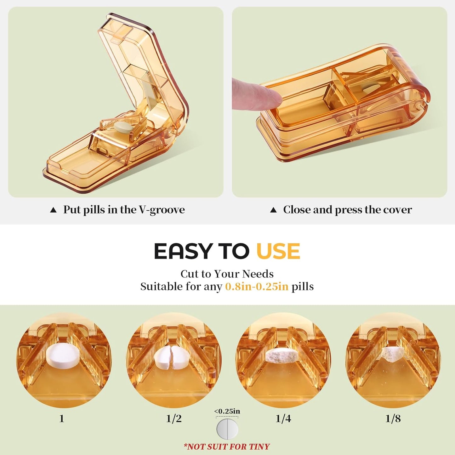 2PCS Pill Cutter for Small and Tiny Pills, Professional Pill Splitter for Cutting Small Pills or Large Pills V1259-DP01-A-2394