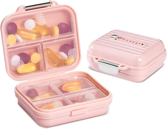 Travel Pill Organizer, 7 Compartments Portable Pill Case, Compact and Portable Pill Box, Small Pill Container V1259-DP01-A-2396