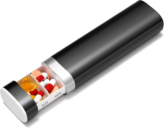 7-Day Slide-Out Pill Organizer | Travel Pill Case with Easy-to-Use Design | Drawer-Style Daily Medication V1259-DP01-A-2397