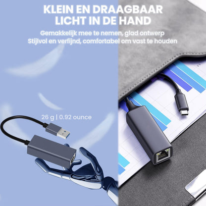 USB C to Ethernet Adapter, 1000Mbps Type C to Ethernet Adapter Ethernet Connector, Driver Free Ethernet V1259-DP01-A-2409