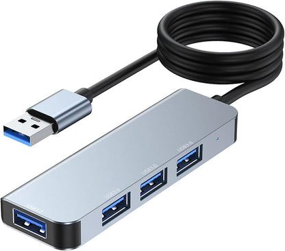 4-Port USB 3.0 Hub, Portable Data USB Hub, USB Splitter for MacBook, Mac Pro, Mac mini, iMac, Surface Pro, V1259-DP01-A-2410