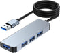 4-Port USB 3.0 Hub, Portable Data USB Hub, USB Splitter for MacBook, Mac Pro, Mac mini, iMac, Surface Pro, V1259-DP01-A-2410
