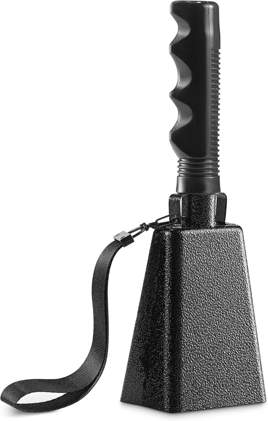 9" Metal Cowbells with Handle - (1 Pack) Cow Bells Loud Cheering Noise Makers for Sporting Events, Football V1259-DP01-A-2423