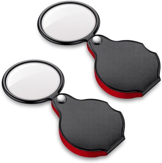 2PCS Upgrade 10X Small Magnifying Glasses for Kids/Senior, Pocket Magnifier for Reading/Close Work, Mini V1259-DP01-A-2431